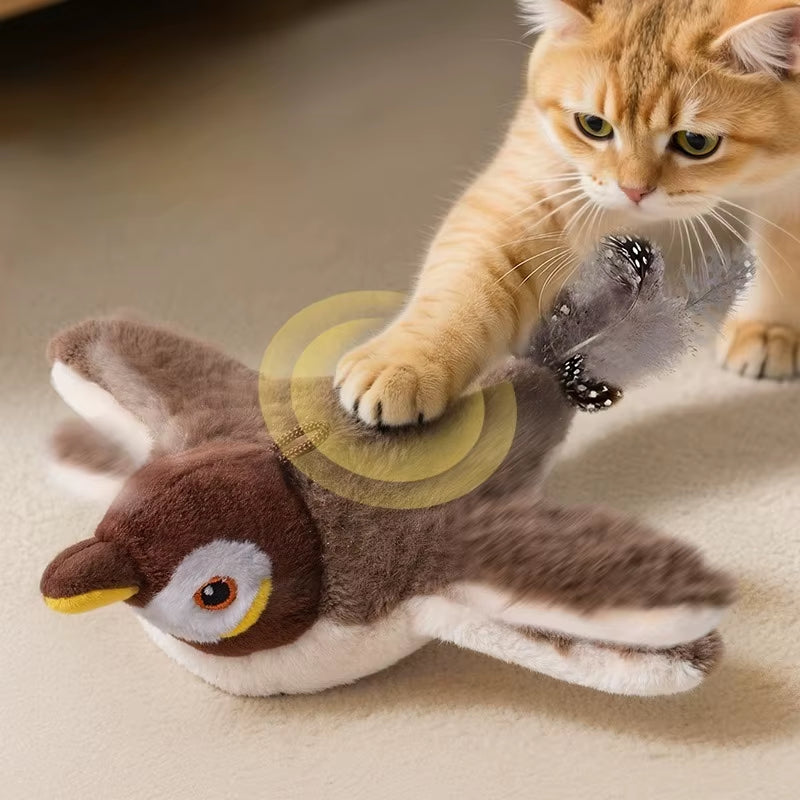 Exciting Interactive Rechargeable Cat Toy - Flapping Bird Plush for Engaging Playtime with Kittens